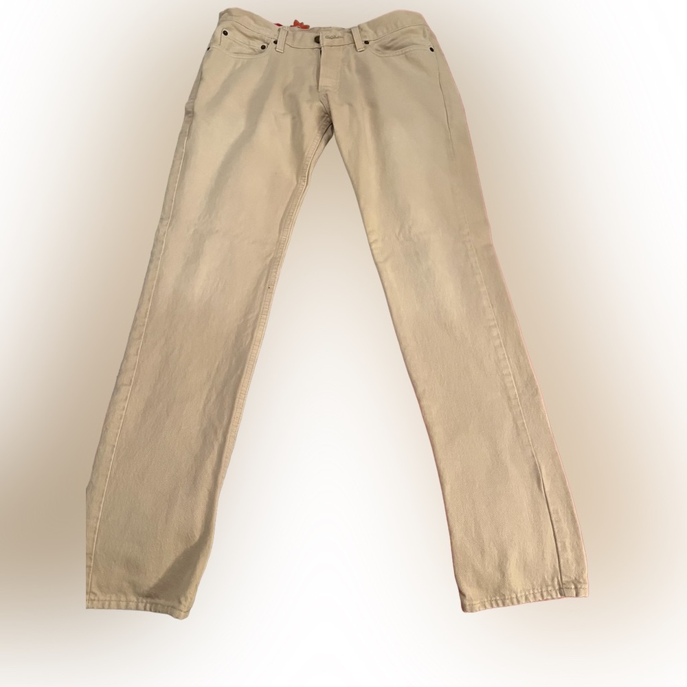 HOLLISTER brand khaki colored jeans. NWOT. Straight legged.